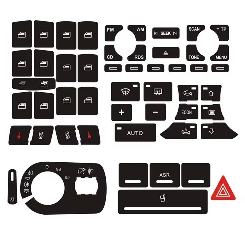 DRYIUBVF Kompatibel Mit Für A3 8P 2004 2005 2006 2007 2008 Für Radio Clima ESP Scheinwerferknopf Reparaturaufkleber Abgenutzter Knopfschalter Auto Knopf Aufkleber von DRYIUBVF