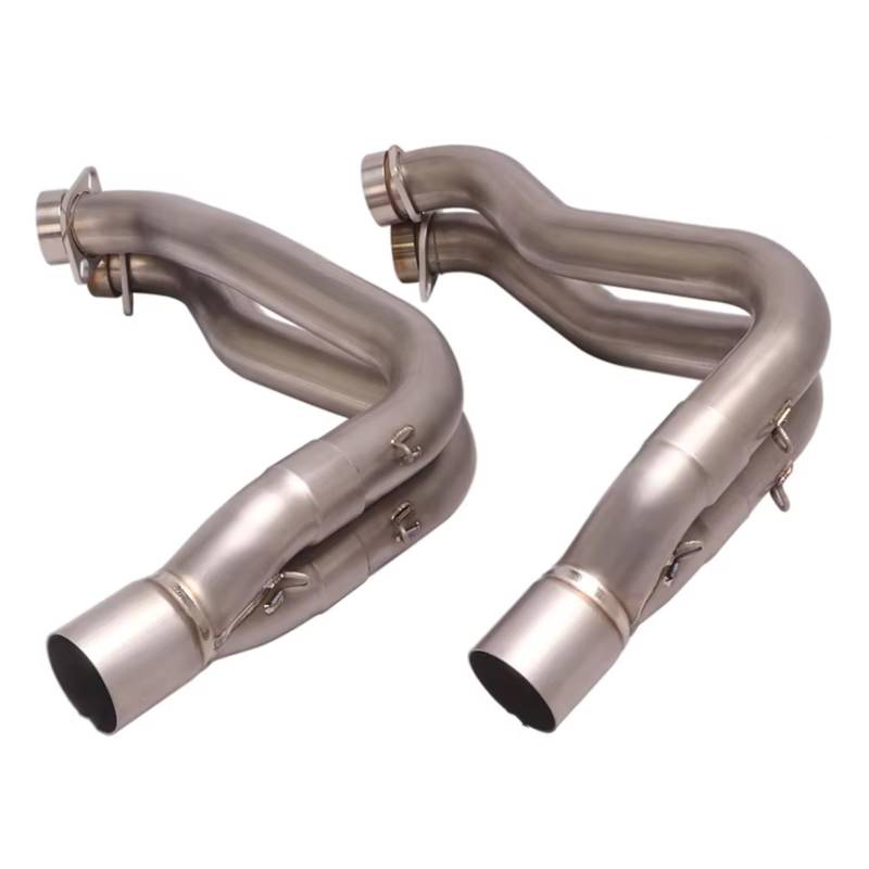 DRYIUBVF Kompatibel Mit Yamaha Für MT10 YZF-R1 R1M 2015–2021 Motorrad-Auspuffanlagen Modifiziert Für Escape Front Link Pipe Schalldämpfer Endrohre Moto(Silver) von DRYIUBVF