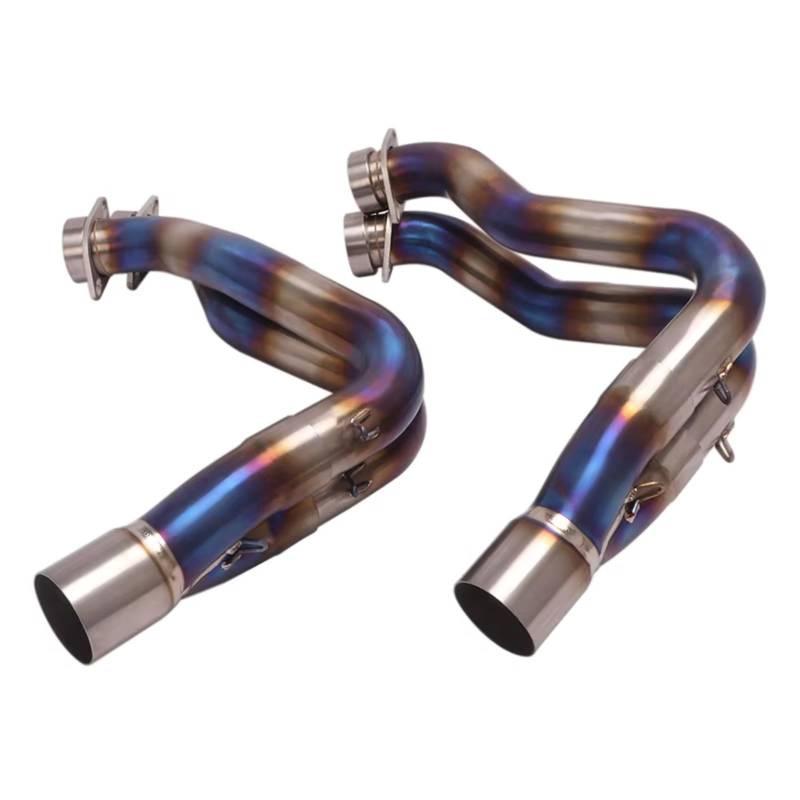 DRYIUBVF Kompatibel Mit Yamaha Für MT10 YZF-R1 R1M 2015-2021 Motorradauspuffanlagen Modifiziert Für Escape Front Link Pipe Schalldämpfer Endrohre Moto(Blue) von DRYIUBVF