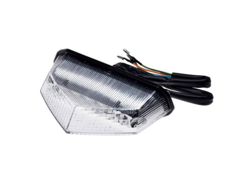 DS MOTION Rücklicht weiß mit 8 LED, universal, Aprilia, CPI, Derbi, Gilera, MH, Rieju, 3 Rundstecker von DS MOTION