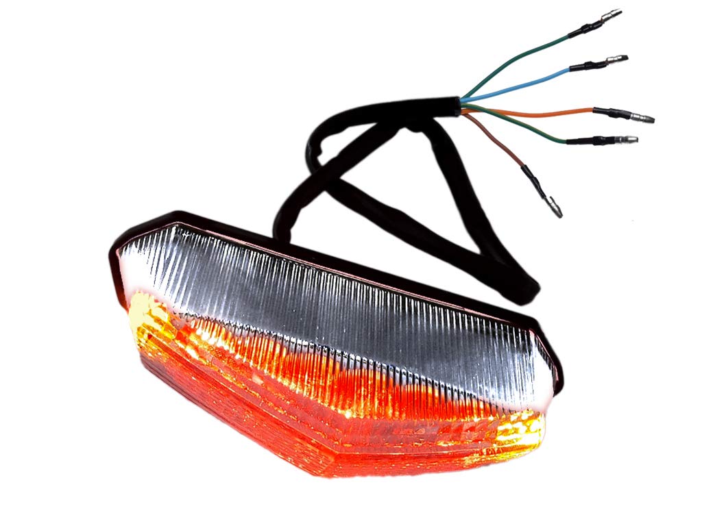 Rücklicht weiß 8 LED mit integriertem Blinkersystem, DS Racing, universal, für Aprilia, CPI, Derbi, Gilera, MH, Rieju von DS MOTION