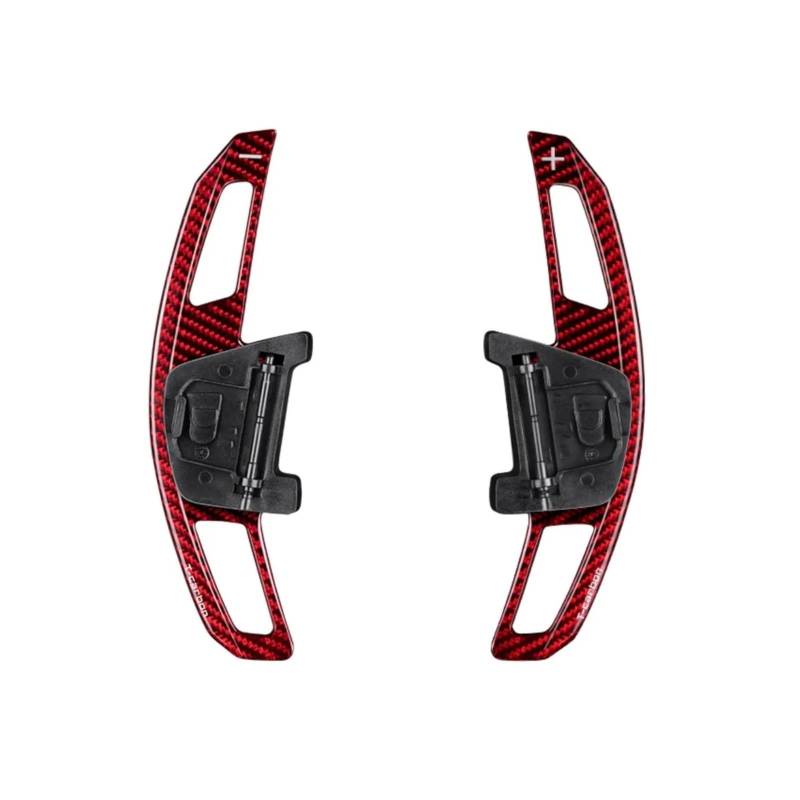 DSEQOPHH Auto-Schaltwippen Kompatibel Mit VW Für Lamando Für GTS Carbon Fiber Schaltwippen Auto Lenkrad Paddle Shifter Extender Innenausstattung(Carbon Red) von DSEQOPHH