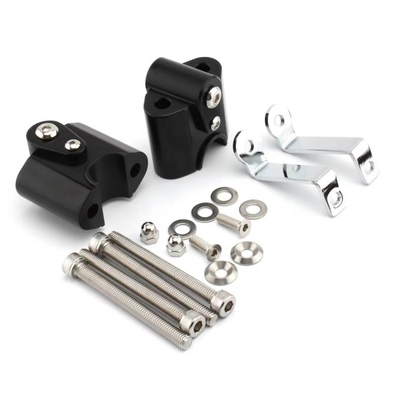 DSEQOPHH Motorrad Lenkerklemmen Für R18 Motorradzubehör Griffstangenklemme Erhöht Verlängern Lenkerhalterung Riser Lenker-Riser-Klemmen Motorrad-Bar-Riser-Adapter(Black) von DSEQOPHH