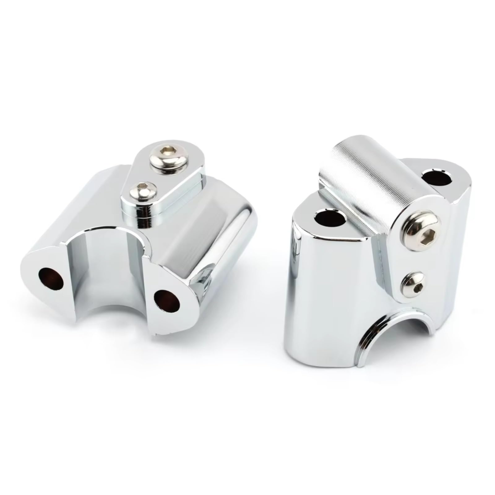 DSEQOPHH Motorrad Lenkerklemmen Für R18 Motorradzubehör Griffstangenklemme Erhöht Verlängern Lenkerhalterung Riser Lenker-Riser-Klemmen Motorrad-Bar-Riser-Adapter(Silver) von DSEQOPHH