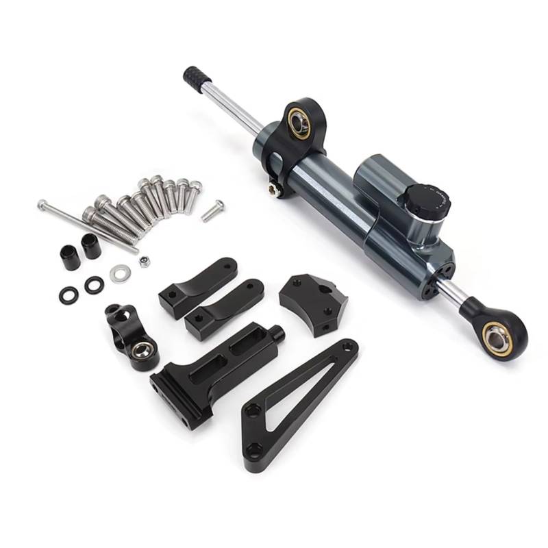 DSEQOPHH Motorrad Lenkungsdämpfer Für CB 1300 Für CB1300 Für CB-1300 2003-2011 Motorrad Lenkung Dämpfer Puffer Stange Stabilisator Stoßdämpfer Kit Zubehör(Gray) von DSEQOPHH