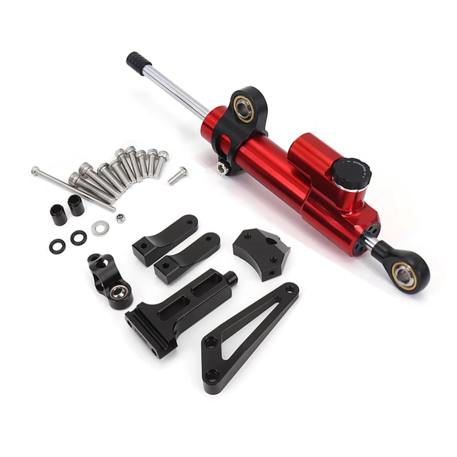 DSEQOPHH Motorrad Lenkungsdämpfer Für CB 1300 Für CB1300 Für CB-1300 2003-2011 Motorrad Lenkung Dämpfer Puffer Stange Stabilisator Stoßdämpfer Kit Zubehör(Red) von DSEQOPHH