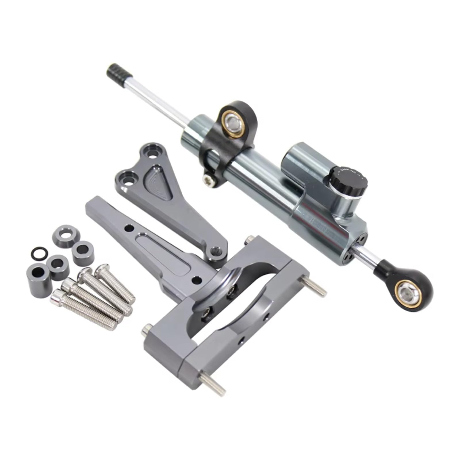 DSEQOPHH Motorrad Lenkungsdämpfer Für CB150R 2018-2020 Für CB 150 R Universal Motorrad Zubehör Lenkung Stabilisator Dämpfer Montage Halterung Kit(Gray) von DSEQOPHH