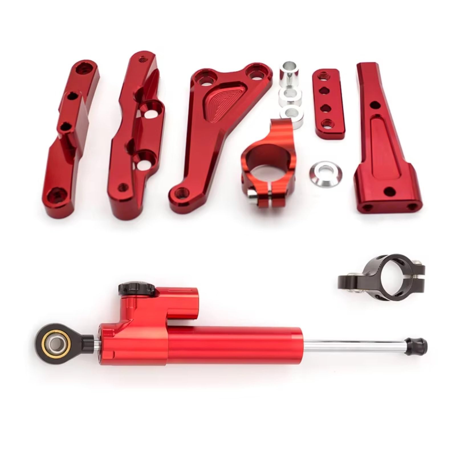 DSEQOPHH Motorrad Lenkungsdämpfer Für CB650F Für CB650-F 2014–2019 Motorrad Lenkungsdämpfer Stabilisierende Dämpferhalterung Verstellbares Montage CNC Kit(Red) von DSEQOPHH