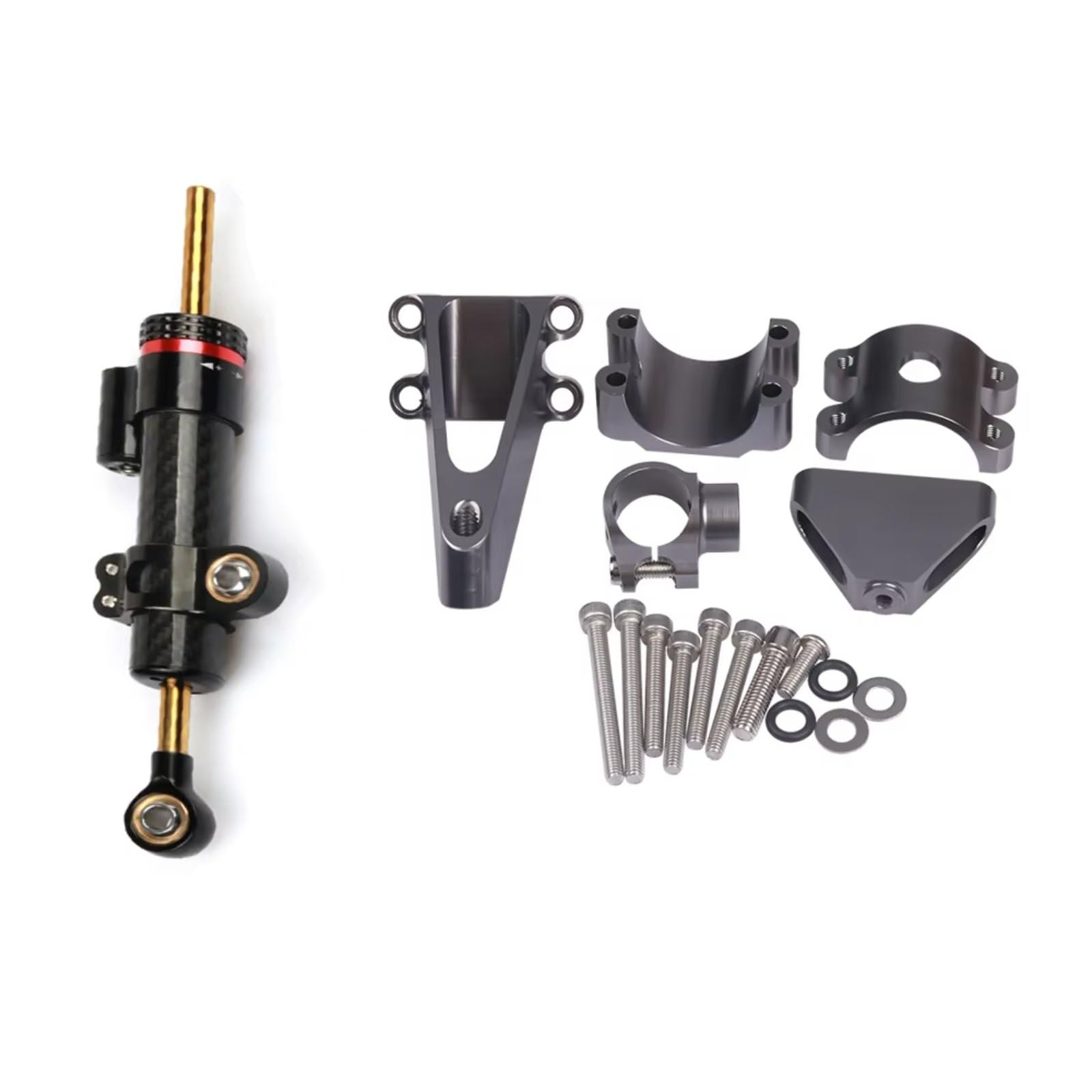 DSEQOPHH Motorrad Lenkungsdämpfer Für CBR600 Für F4i Für CBR 600 1999-2007 2006 2005 Motorrad Lenkung Stabilisieren Dämpfer Halterung Unterstützung Kit(Black-Gray) von DSEQOPHH