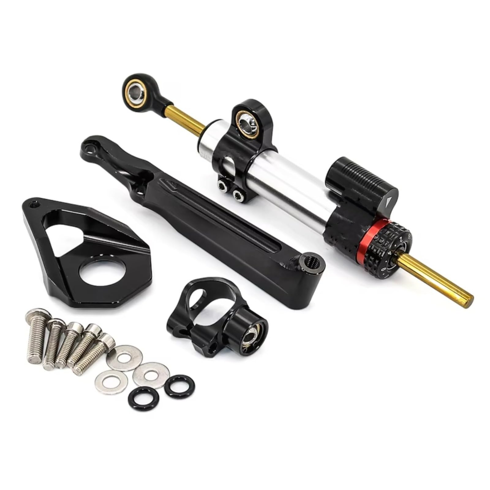 DSEQOPHH Motorrad Lenkungsdämpfer Für CBR600RR Für CBR 600 RR Für CBR 600RR 2005-2006 Motorrad Lenkungsdämpfer Stabilisator Linear Einstellbar Kit(Black) von DSEQOPHH