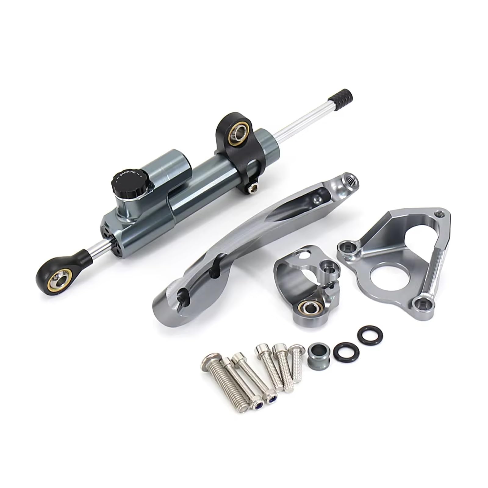 DSEQOPHH Motorrad Lenkungsdämpfer Für CBR600RR Für CBR 600 RR Für Cbr600rr 2007 2008-2016 Motorrad Einstellbare Lenkung Stabilisieren Dämpfer Halterung Montage Kit(Gray) von DSEQOPHH