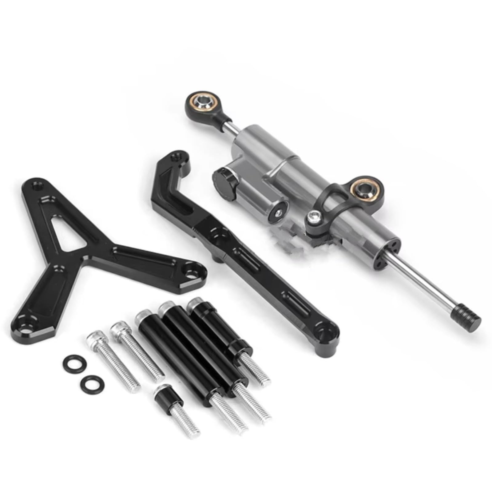 DSEQOPHH Motorrad Lenkungsdämpfer Für Tracer 9 Für TRACER9 Für Tracer 9 Für Tracer9 GT 2021 2022 2023 Universal Motorrad Lenkung Dämpfer Stabilisator Halterung Montieren Kit(Gray) von DSEQOPHH