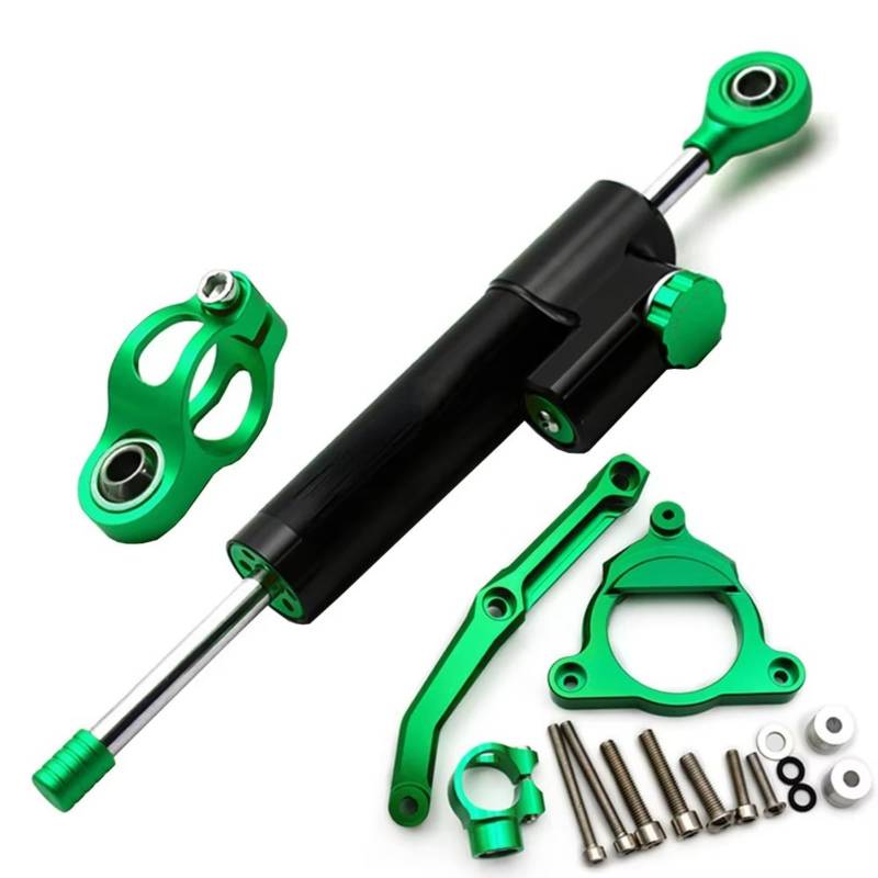 DSEQOPHH Motorrad Lenkungsdämpfer Für Z800 Für Z 800 2013-2016 Motorrad Lenkungsdämpfer Stabilisator Lenker Halterung Mount Kit Einstellbare CNC(Green) von DSEQOPHH