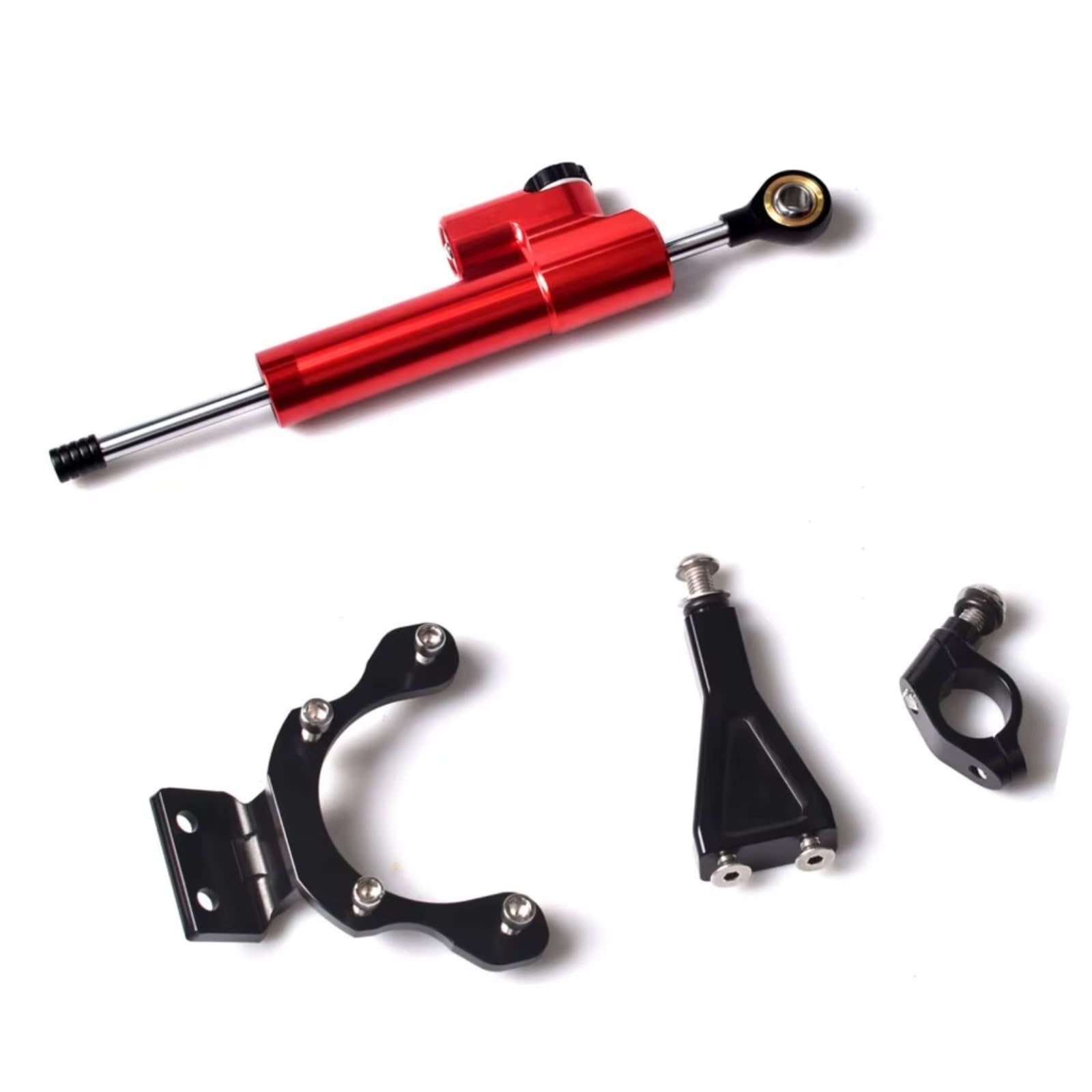 DSEQOPHH Motorrad Lenkungsdämpfer Für Z900 Für Z 900 2017-2022 2021 2023 Universal Motorrad Lenkungsdämpfer Stabilisator Halterung Unterstützung Einstellbare Kit(Red) von DSEQOPHH