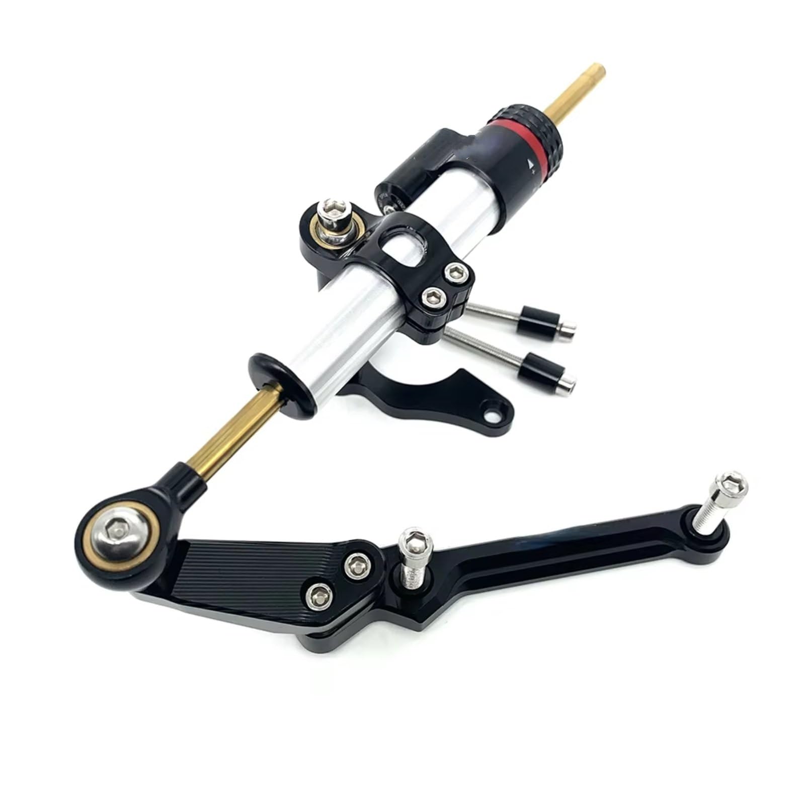 DSEQOPHH Motorrad Lenkungsdämpfer Für Z900 Für Z 900 Motorrad Einstellbare Lenkung Dämpfer Stabilisator Halterung Linear Stoßdämpfer Teil Universal(Black1) von DSEQOPHH