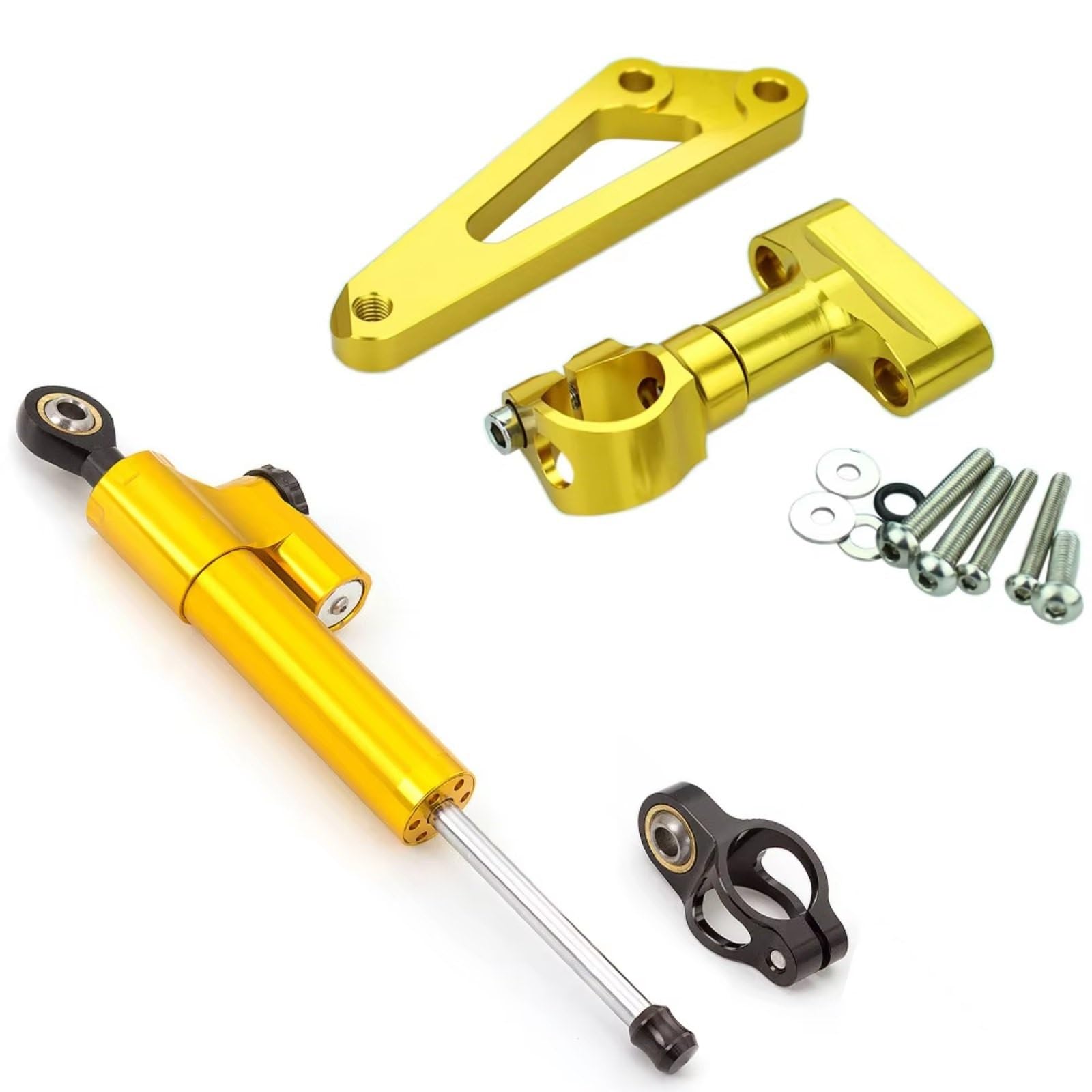 DSEQOPHH Motorrad Lenkungsdämpfer Kompatibel Mit CB600F Für Hornet 2007–2016 2015 2014 Motorrad Stabilisator Dämpfer Lenkung Halterung Halter Unterstützungs Set(Yellow) von DSEQOPHH