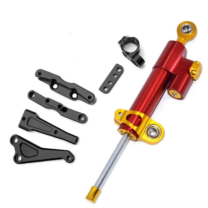 DSEQOPHH Motorrad Lenkungsdämpfer Kompatibel Mit CB650F Für CB650-F Motorrad Dämpferlenkung Stabilisierungssteuerung Montagehalterungs Kit(Red2) von DSEQOPHH