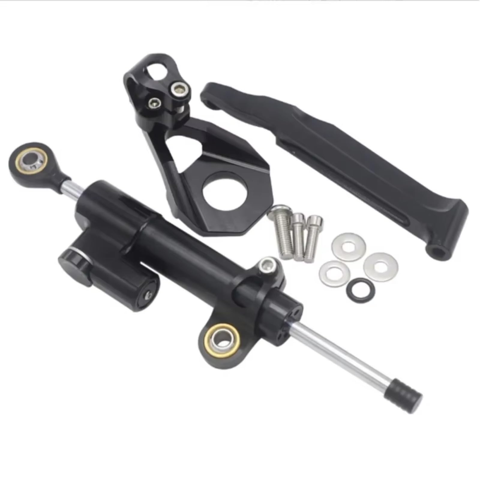 DSEQOPHH Motorrad Lenkungsdämpfer Kompatibel Mit CBR600RR Für CBR 600RR Für CBR 600 RR Motorradzubehör Stabilisator Lenkungsdämpfer Halterung Montagesatz(Black) von DSEQOPHH