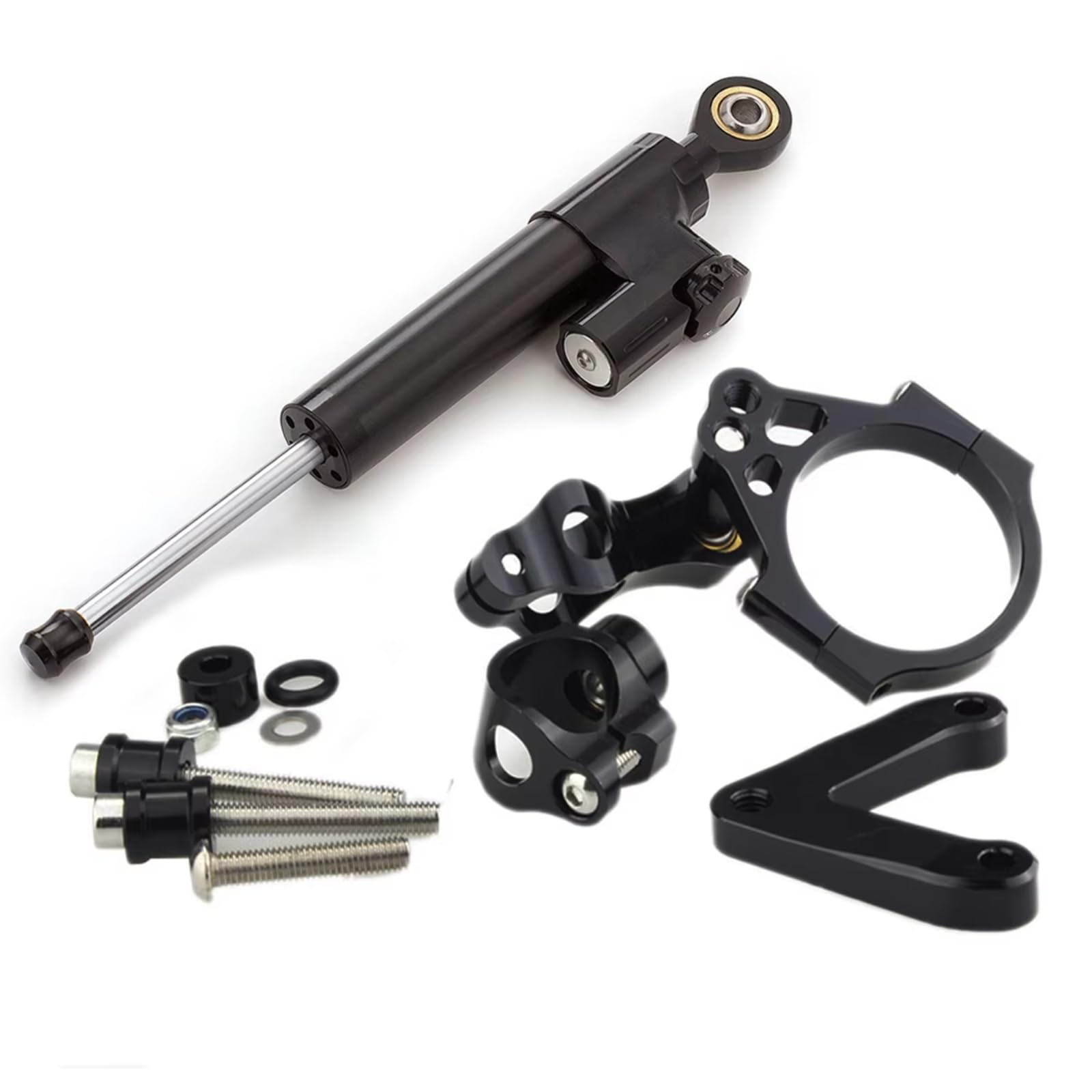 DSEQOPHH Motorrad Lenkungsdämpfer Kompatibel Mit Ducati Für Superbike 848 1098 1198 S/R/SP Für Evo 2008–2012 Motorrad CNC Dämpfer Stabilisator Lenkhalterungs Stützsatz von DSEQOPHH