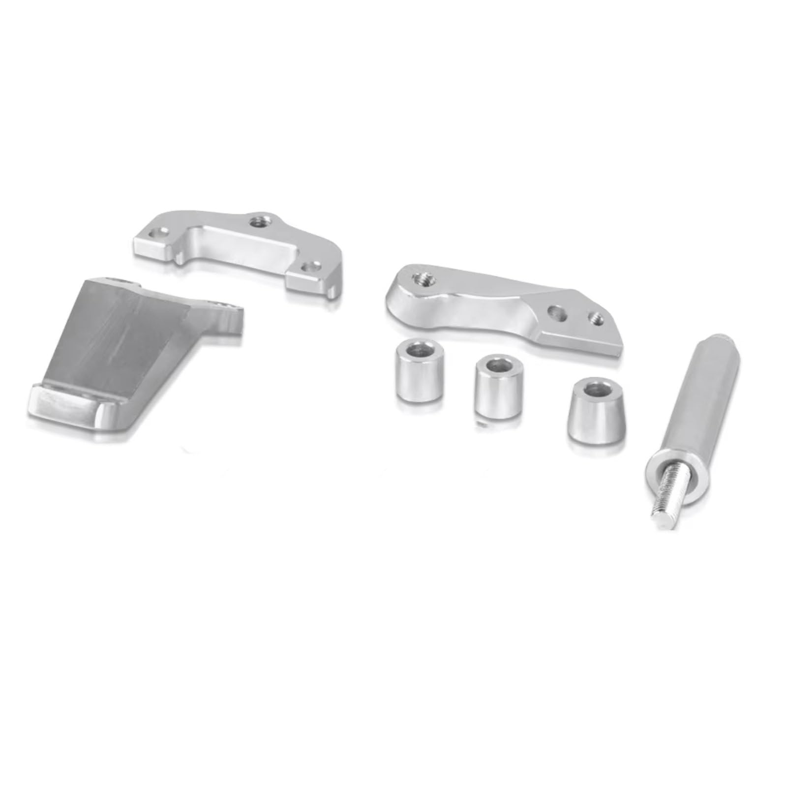 DSEQOPHH Motorrad Lenkungsdämpfer Kompatibel Mit Für ER-6N Für ER6N 2013 2014 2015 2016 Motorrad Verstellbare Lenkung Stabile Dämpferhalterung CNC Aluminium Set(Silver) von DSEQOPHH