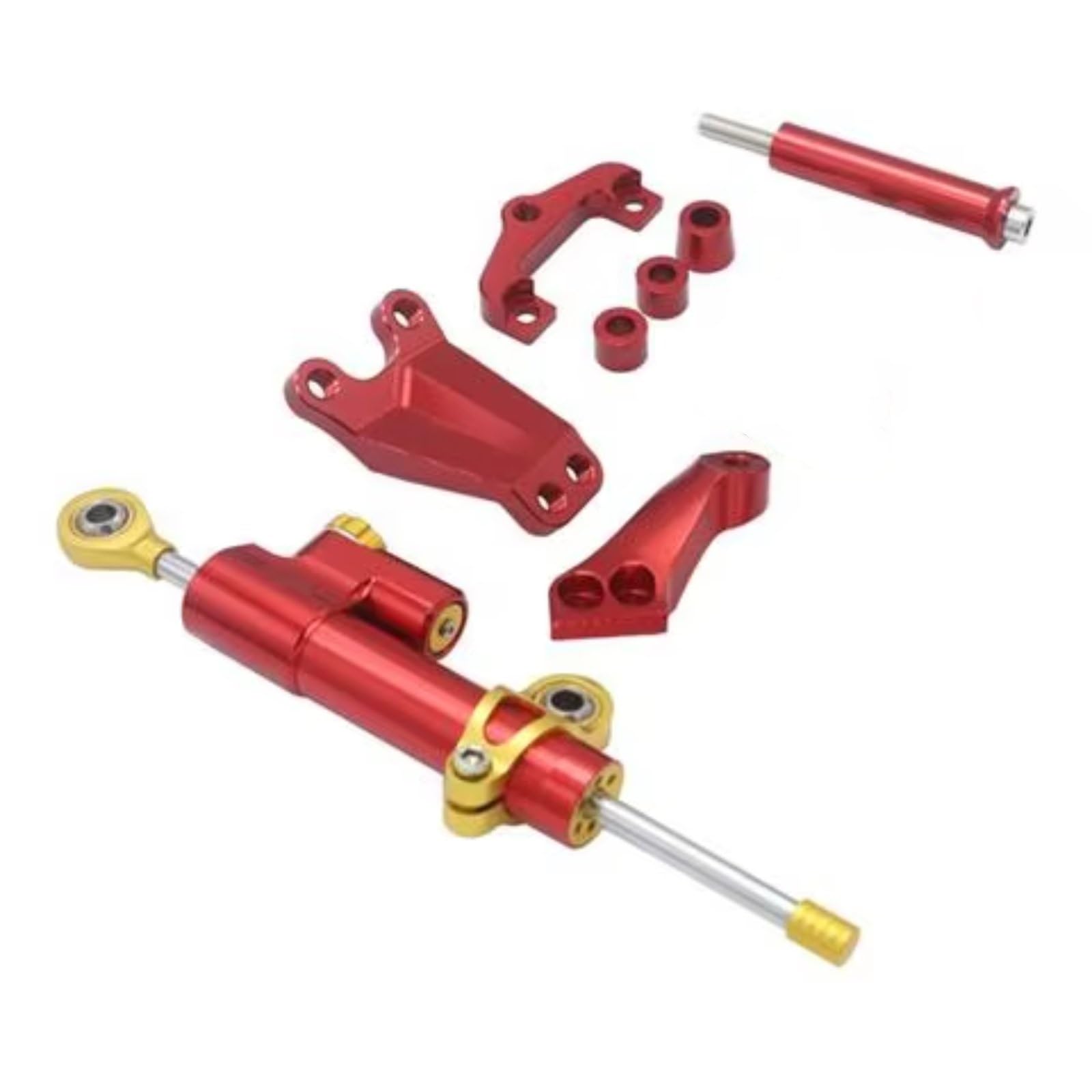 DSEQOPHH Motorrad Lenkungsdämpfer Kompatibel Mit Für ER6N Für ER-6N 2012–2016 Motorrad Lenkungsdämpfer-Stabilisator Halterung Halter Ständer Motorrad Teile(Red) von DSEQOPHH