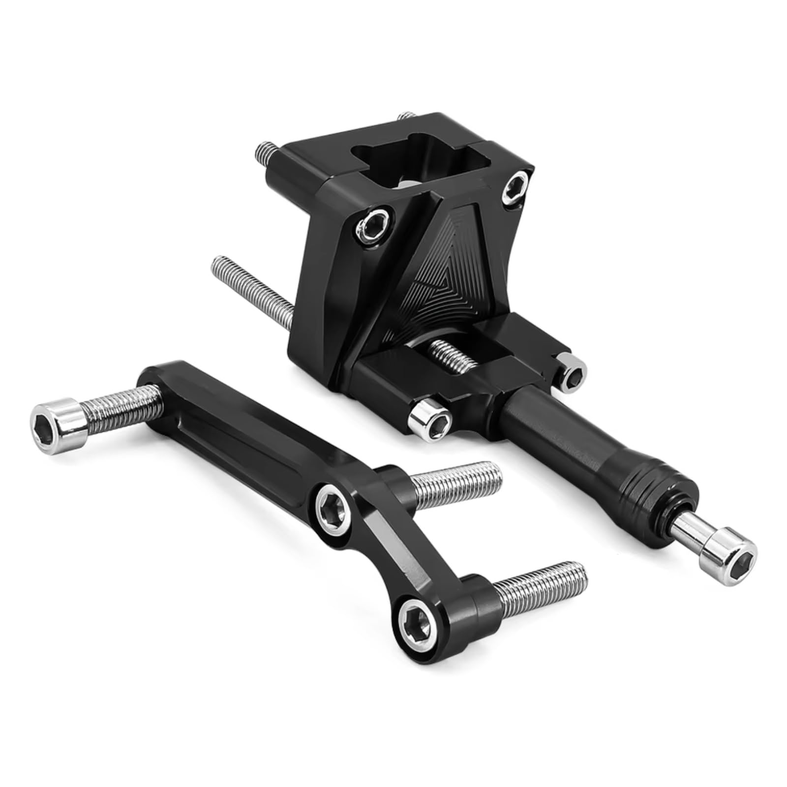 DSEQOPHH Motorrad Lenkungsdämpfer Kompatibel Mit Für Ninja 300 Für NINJA300 Für EX300 2013-2017 Motorräder Lenkungsdämpfer Stabilisator CNC Universal Ständer Teile(Black) von DSEQOPHH