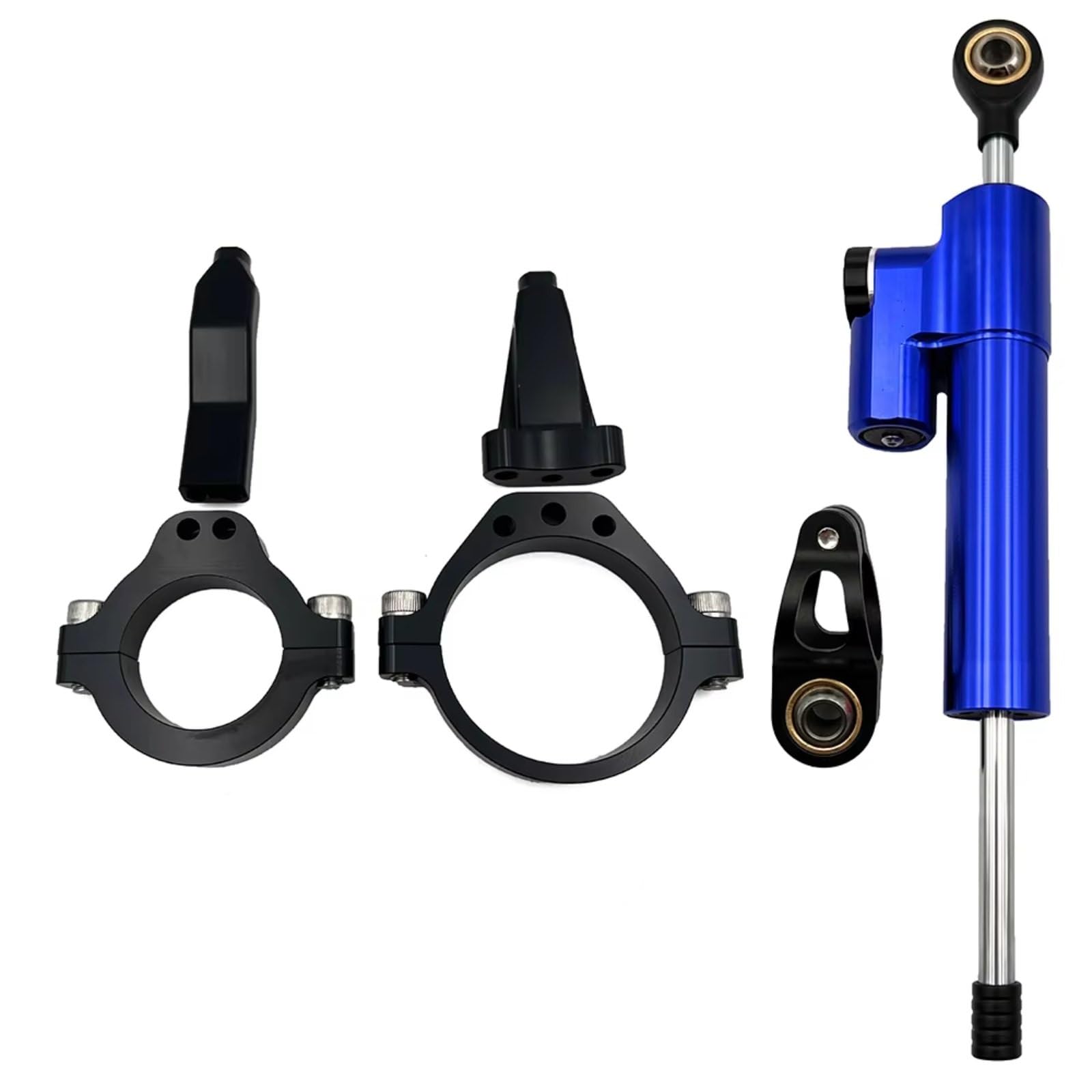 DSEQOPHH Motorrad Lenkungsdämpfer Kompatibel Mit Für Ninja Für ZX-4R Für ZX-4RR 2023–2024 ZX4R ZX4RR Motorrad Lenkungsdämpfer Stabilisator Halterungs Montagesatz(Blue) von DSEQOPHH