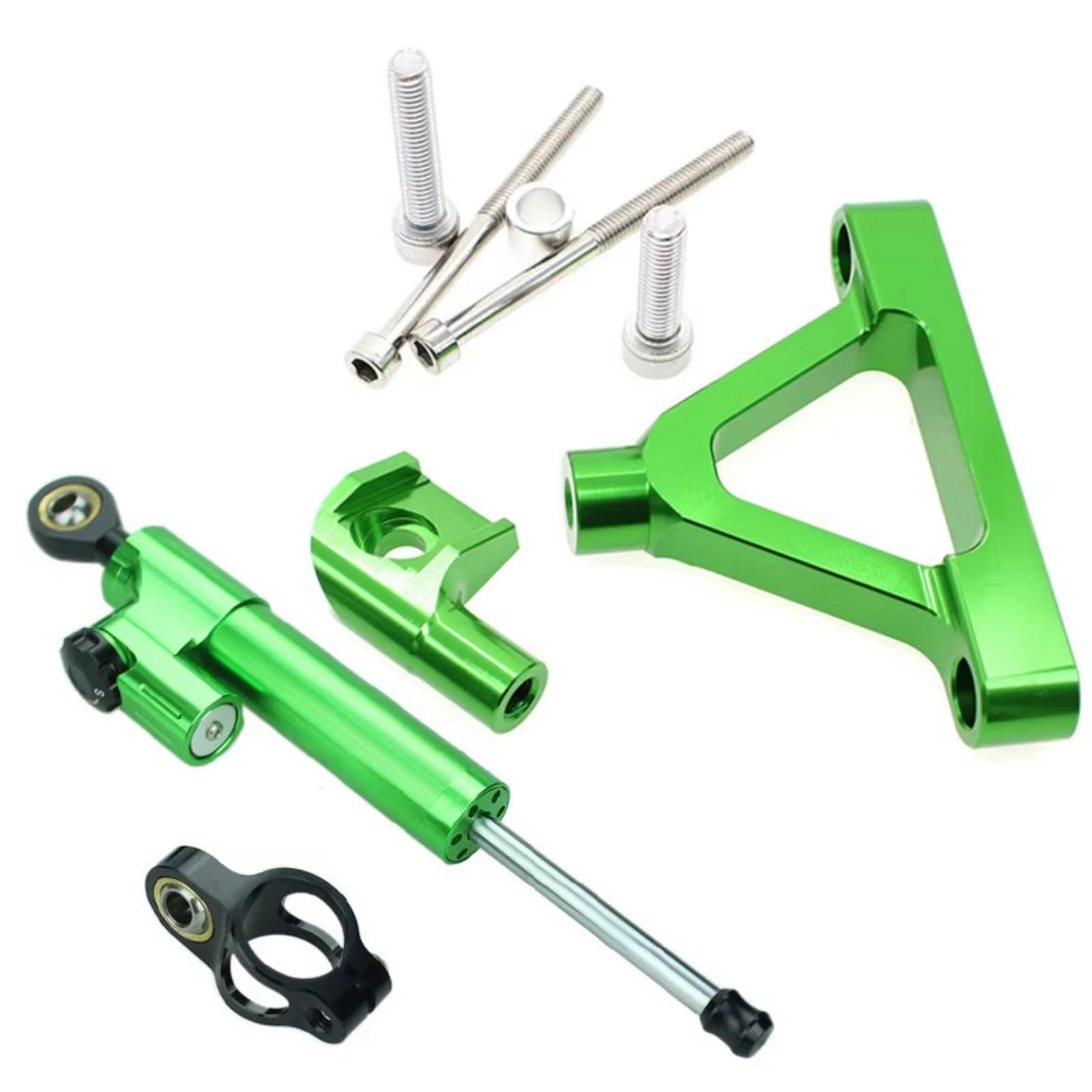 DSEQOPHH Motorrad Lenkungsdämpfer Kompatibel Mit Für ZX10R 2004-2005 Motorräder Dämpfer Lenkung Stabilisieren Dämpfer Halterung Montage Unterstützung Halter Kit(Green) von DSEQOPHH