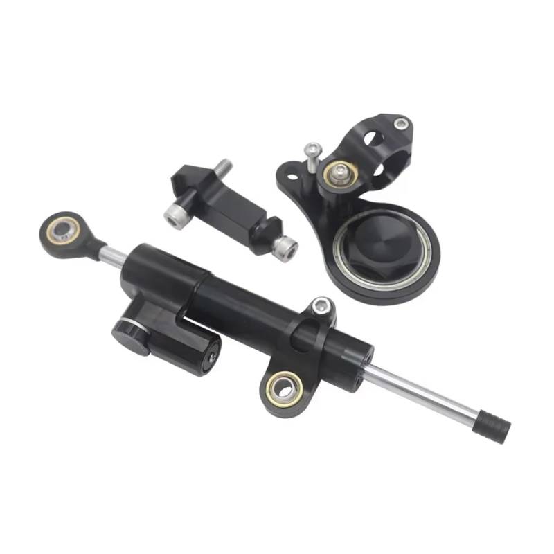 DSEQOPHH Motorrad Lenkungsdämpfer Kompatibel Mit Für ZX6R Für ZX-6R 2005 2006 Motorrad-Lenkungsdämpfer-Stabilisator-Halterung Montageunterstützung Zubehör-Set(Black) von DSEQOPHH