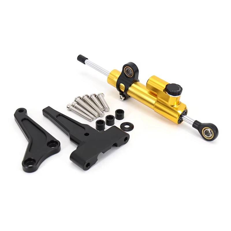 DSEQOPHH Motorrad Lenkungsdämpfer Kompatibel Mit Street Für Triple Für 765R Für 765RS Für 765 R RS Motorrad Lenkung Stabilisieren Dämpfer Halterung Mount Kit(Black-Yellow) von DSEQOPHH