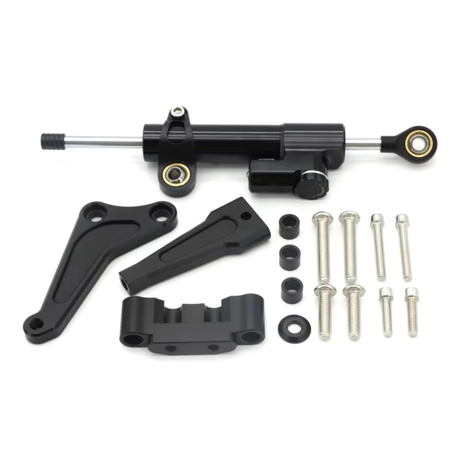 DSEQOPHH Motorrad Lenkungsdämpfer Kompatibel Mit Street Für Triple Für 765r Für 765rs Für 1200rs Motorräder Einstellbare Lenkung Stabilisieren Dämpfer Halterung Montage Kit(Black1) von DSEQOPHH