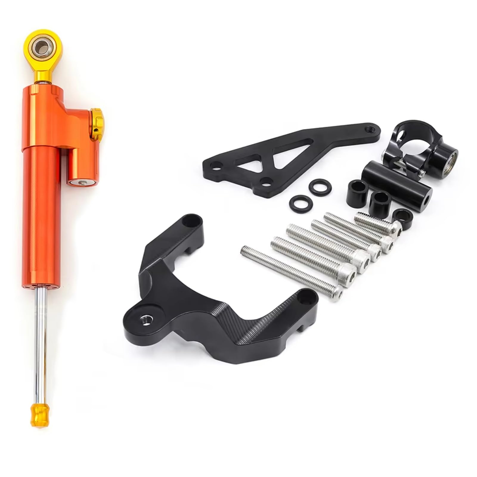 DSEQOPHH Motorrad Lenkungsdämpfer Kompatibel Mit Suzuki Für GSR600 2006–2010 CNC Motorrad Lenkungsdämpfer Aluminium Stabilisatorhalterung Montagehalterung(Orange) von DSEQOPHH