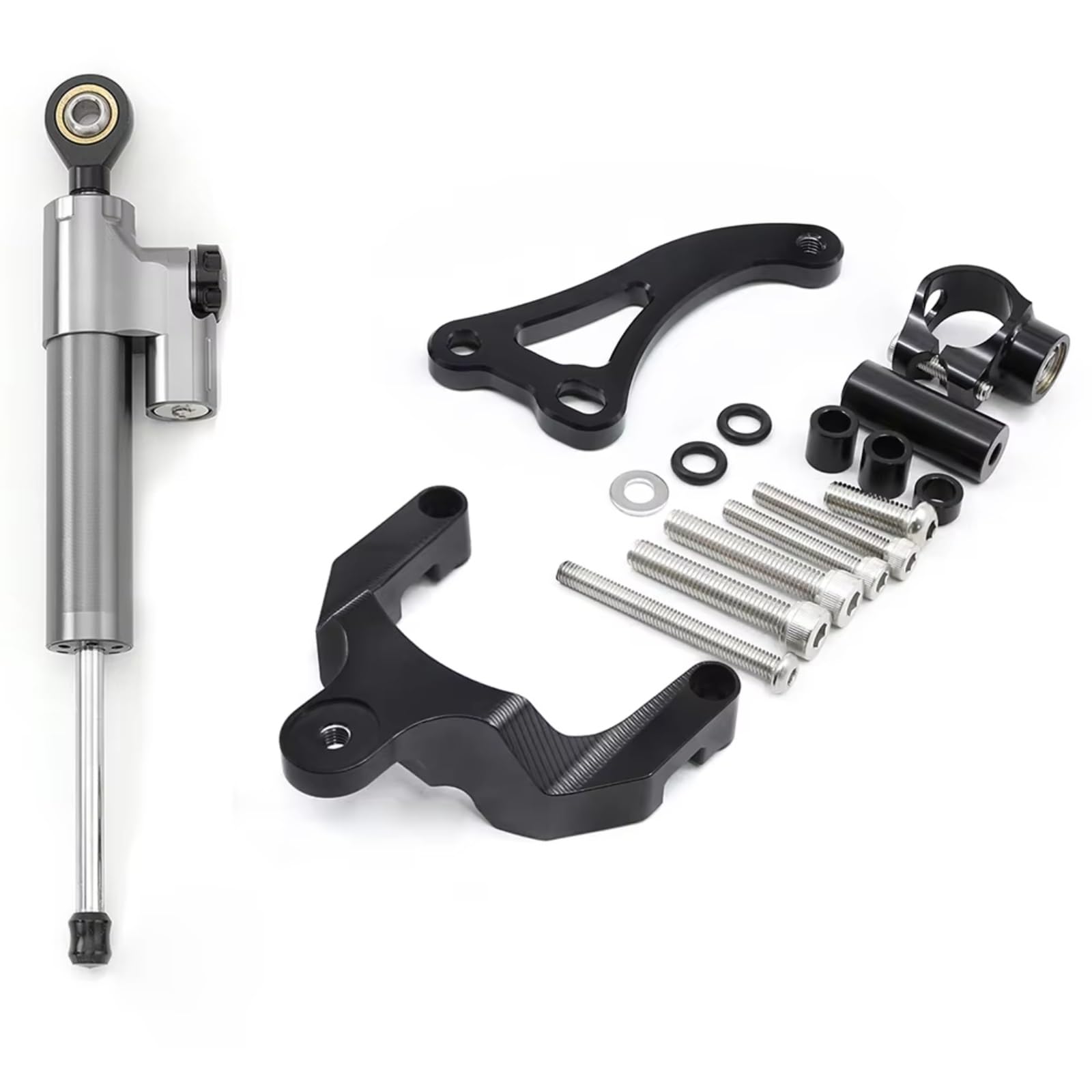 DSEQOPHH Motorrad Lenkungsdämpfer Kompatibel Mit Suzuki Für GSR600 2006–2010 Motorrad Lenkungsdämpfer Stabilisator Halterung CNC Aluminium Montage Unterstützungs Set(Gray) von DSEQOPHH