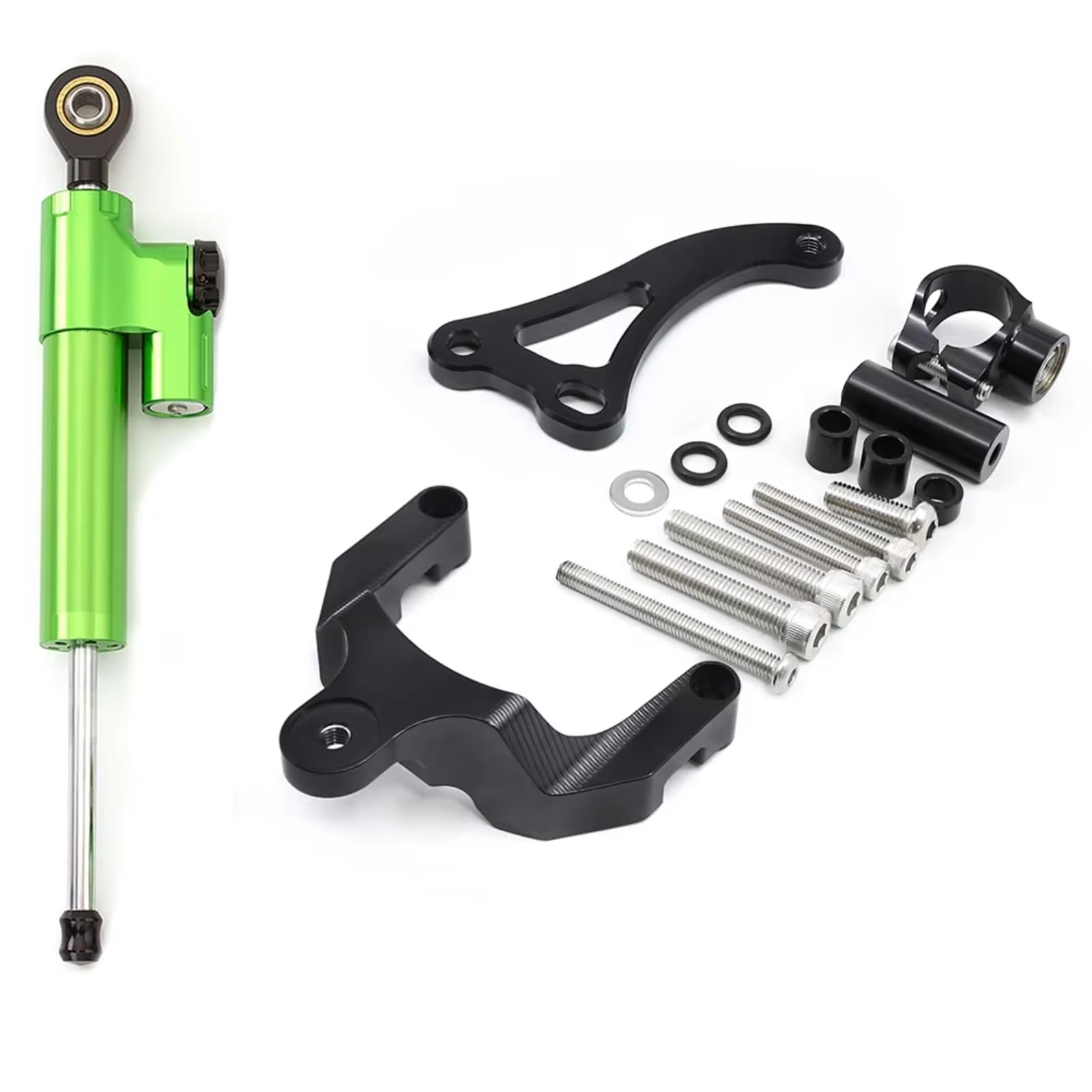 DSEQOPHH Motorrad Lenkungsdämpfer Kompatibel Mit Suzuki Für GSR600 2006–2010 Motorrad Lenkungsdämpfer Stabilisator Halterung CNC Aluminium Montage Unterstützungs Set(Green) von DSEQOPHH