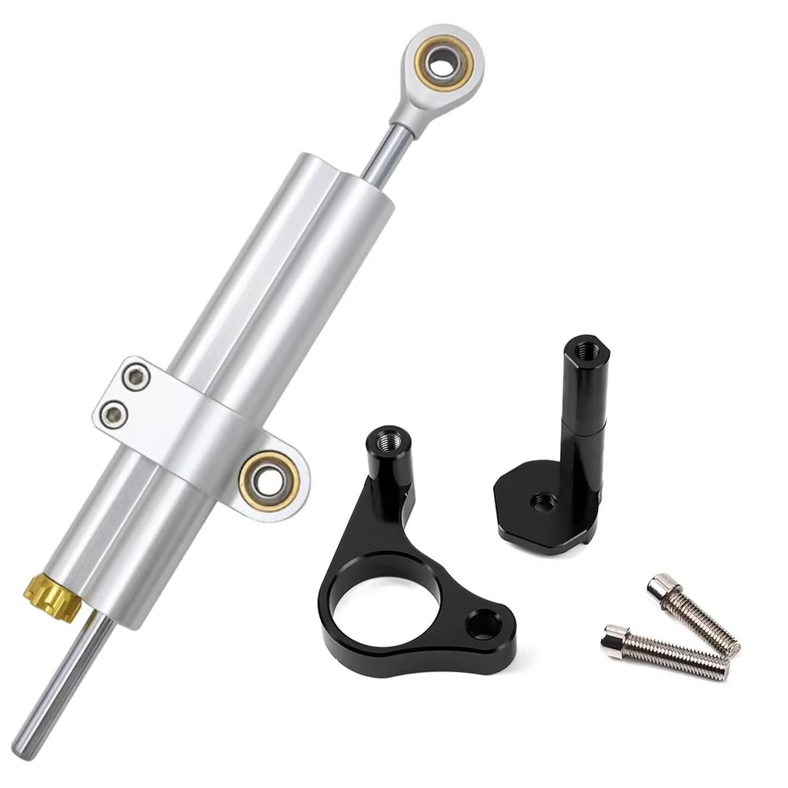 DSEQOPHH Motorrad Lenkungsdämpfer Kompatibel Mit Suzuki Für GSX250R Für GSX 250R Für Gsx250r Motorrad Carbonbrazing Stabilisator Lenkungsdämpfer Montagehalterung Kit(Silver) von DSEQOPHH