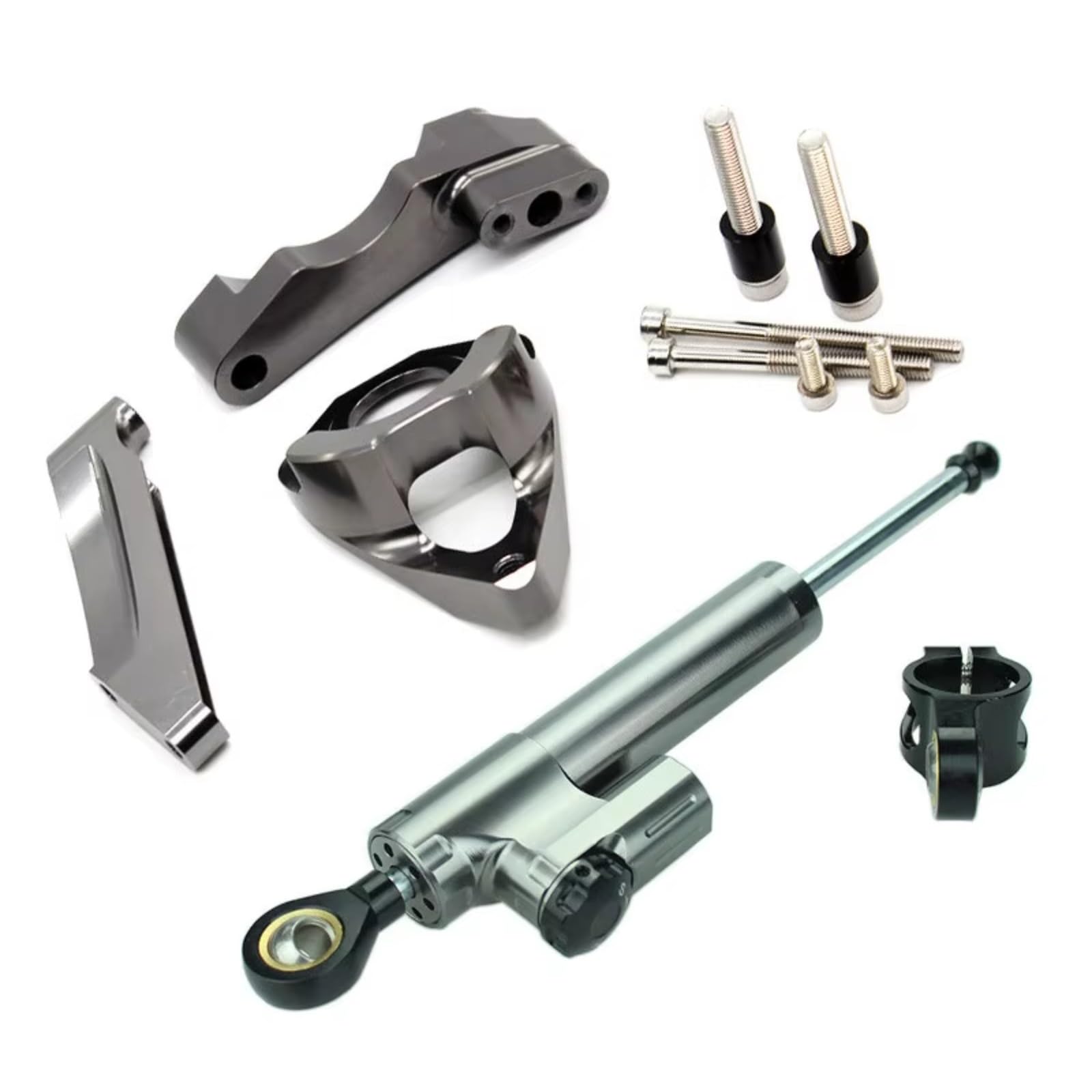 DSEQOPHH Motorrad Lenkungsdämpfer Kompatibel Mit Suzuki Für GSXR600 750 K4 2001–2005 Universal Motorrad Lenkungsdämpfer Stabilisator Halterung Montageunterstützungssatz Linear(Gray) von DSEQOPHH