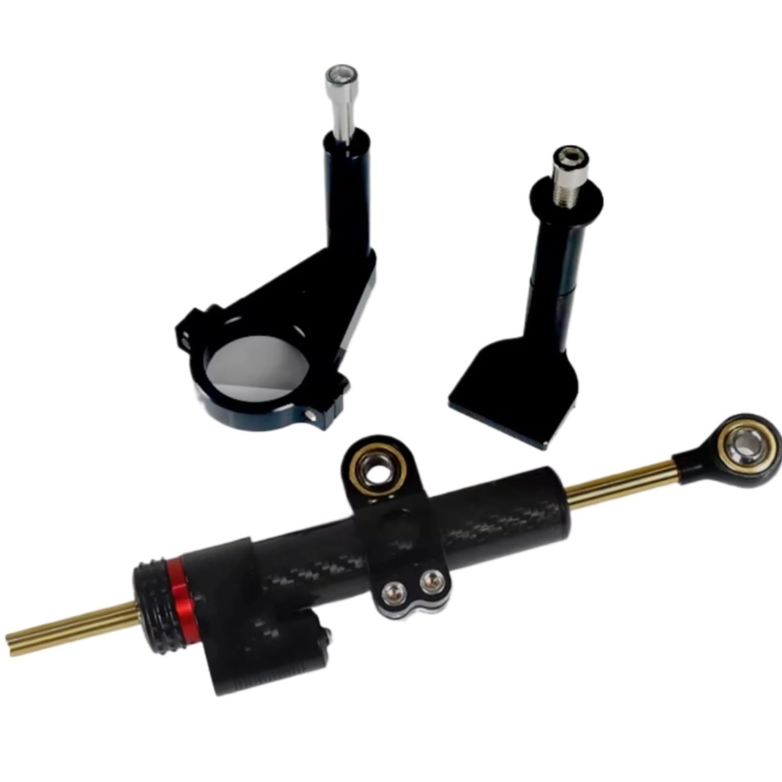 DSEQOPHH Motorrad Lenkungsdämpfer Kompatibel Mit Suzuki Für Gsx250 Für Gsx 250 2024 Motorrad Dämpferhalterung Lenkungsdämpfer Stabilisator Halterung Unterstützungs Set(Black) von DSEQOPHH