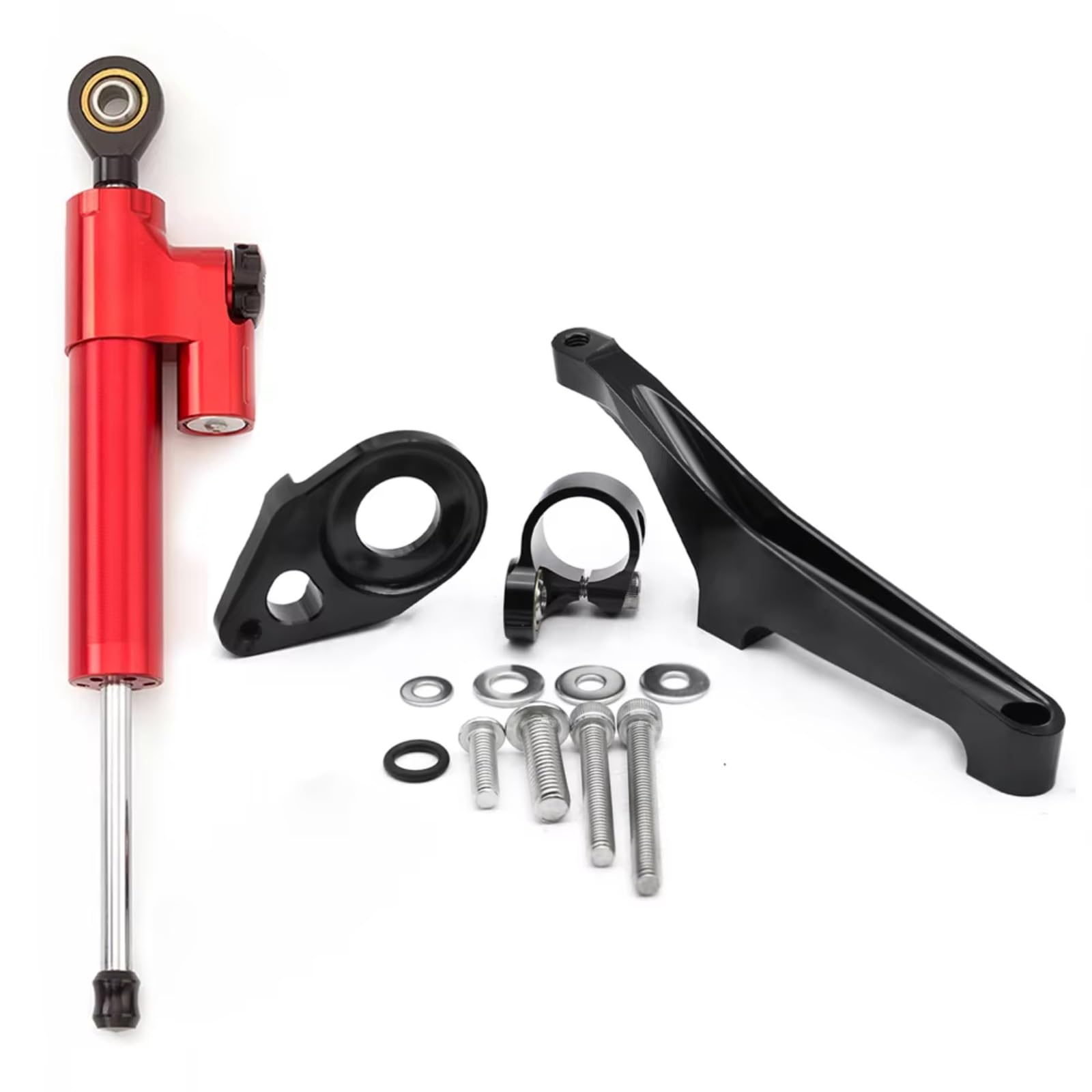 DSEQOPHH Motorrad Lenkungsdämpfer Kompatibel Mit Suzuki Für SV650 2016–2022 Motorrad Lenkungsdämpfer Stabilisator Halterung Montage Verstellbarer Stützsatz CNC Aluminium(Red) von DSEQOPHH