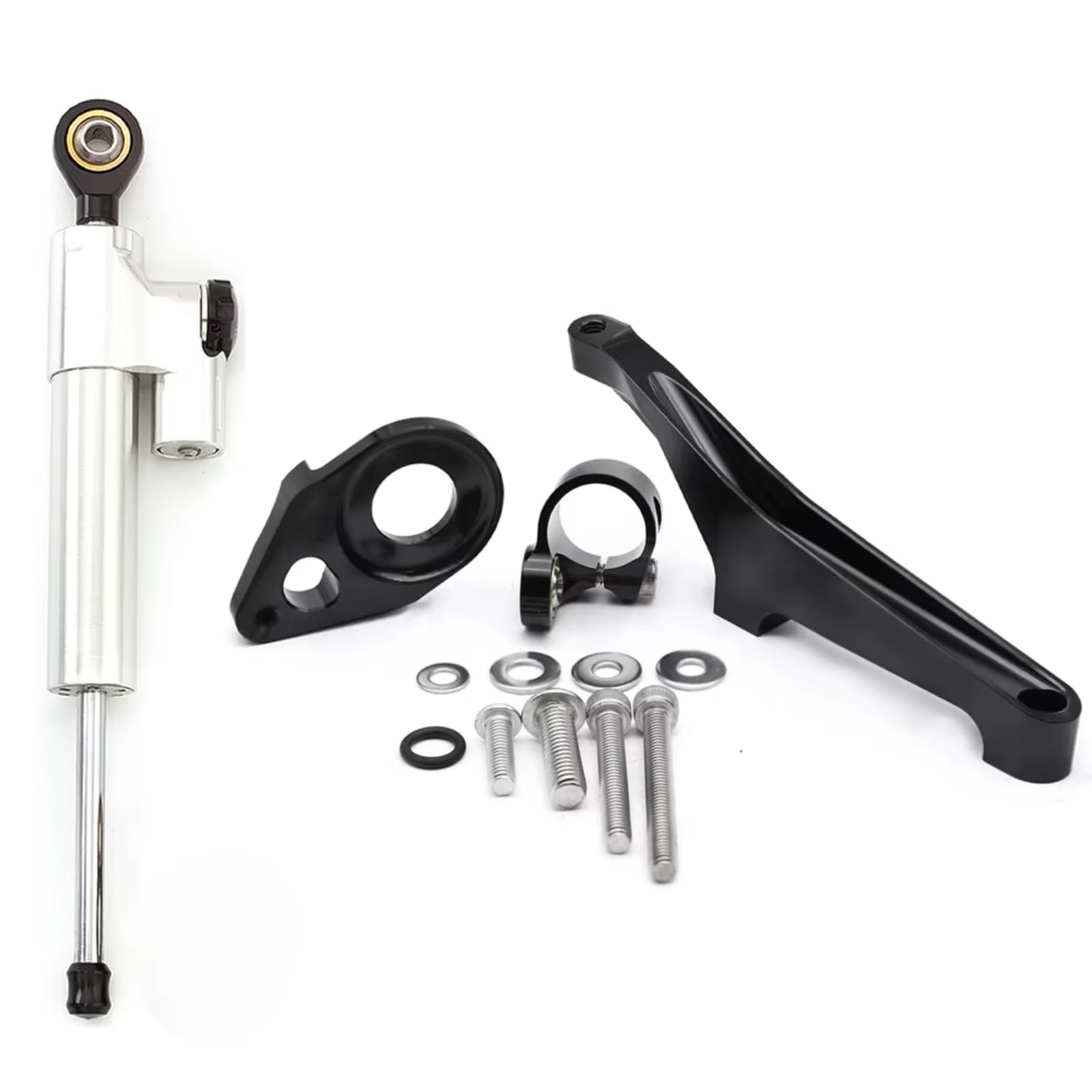 DSEQOPHH Motorrad Lenkungsdämpfer Kompatibel Mit Suzuki Für SV650 Für SV 650 2016-2020 2021 2022 Motorrad Stabilisator Lenkung Dämpfer Halterung Montage Unterstützung Kit(Silver) von DSEQOPHH