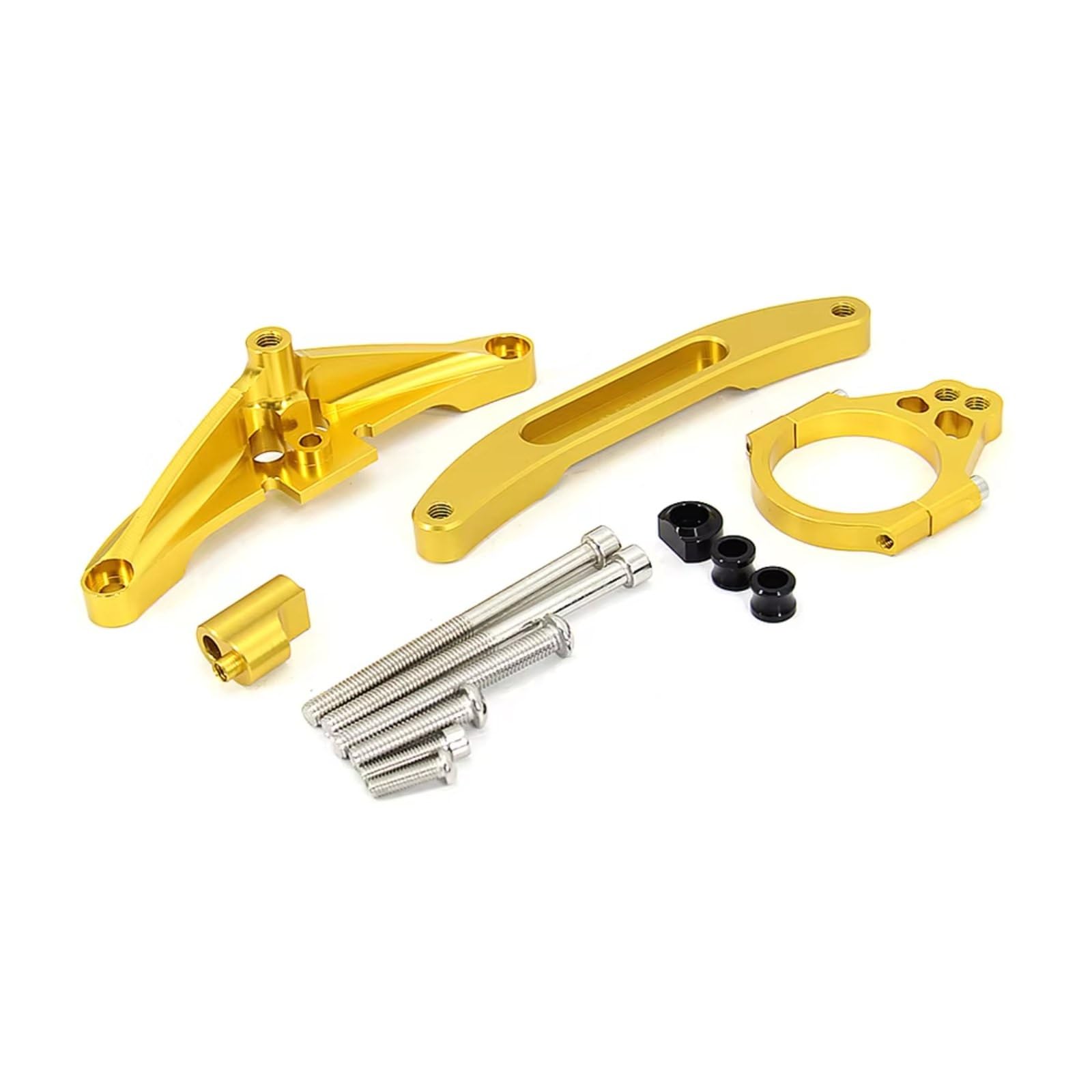 DSEQOPHH Motorrad Lenkungsdämpfer Kompatibel Mit Yamaha Für Für FZ1 2006–2015 Motorrad Lenkungsdämpfer Stabilisator Universal Halterungs Set(Yellow) von DSEQOPHH