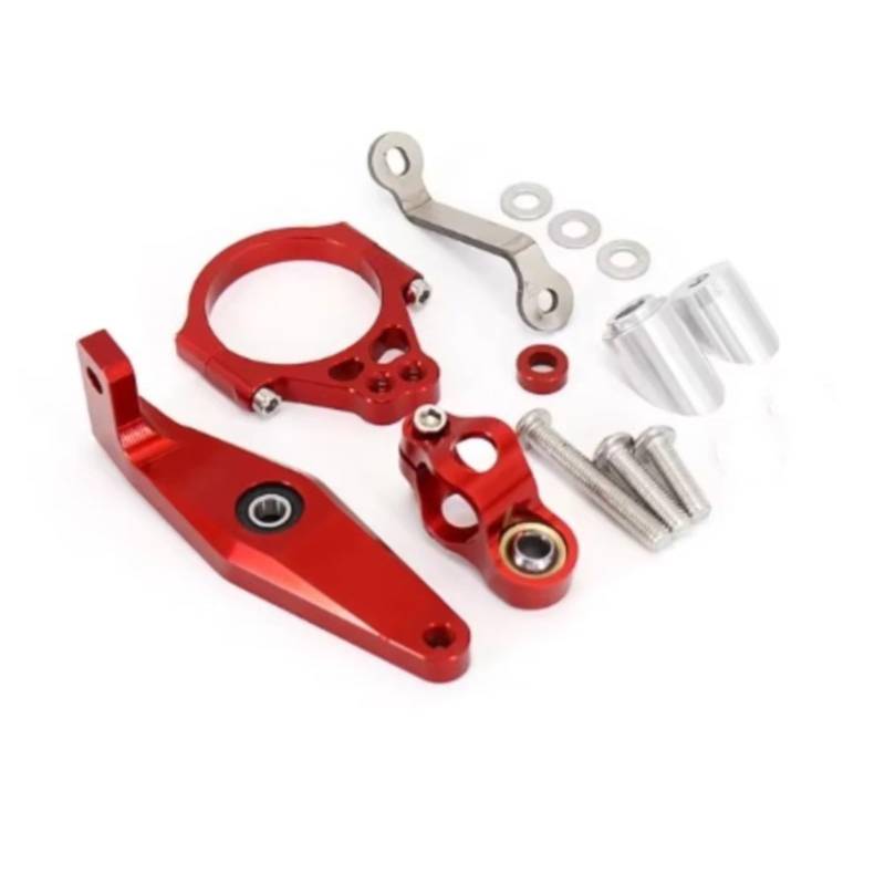 DSEQOPHH Motorrad Lenkungsdämpfer Kompatibel Mit Yamaha Für MT 09 Für MT-09 SP Für MT09 2021–2023 Motorrad Lenkungsstabilisator Stoßdämpfer Halterung Motorradteile(Red) von DSEQOPHH