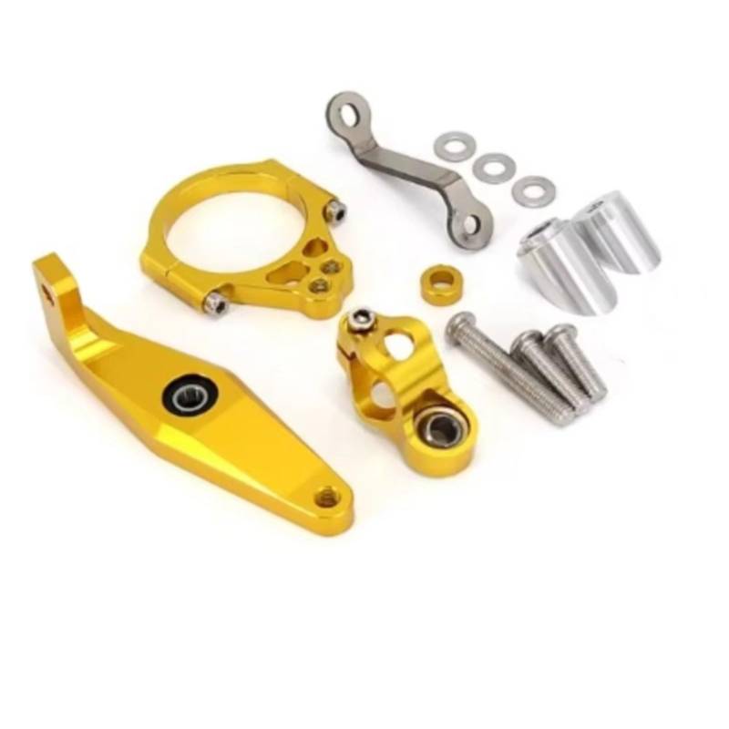 DSEQOPHH Motorrad Lenkungsdämpfer Kompatibel Mit Yamaha Für MT 09 Für MT-09 SP Für MT09 2021–2023 Motorrad Lenkungsstabilisator Stoßdämpfer Halterung Motorradteile(Yellow) von DSEQOPHH