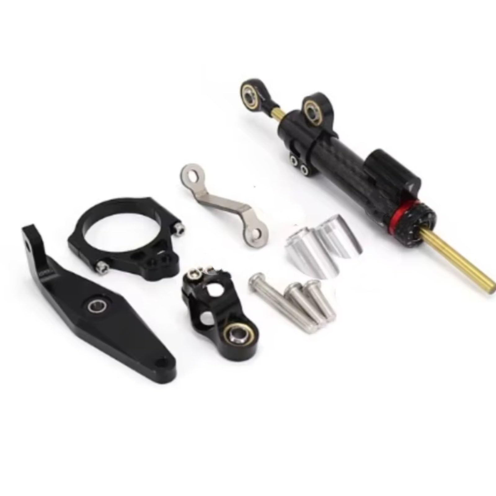 DSEQOPHH Motorrad Lenkungsdämpfer Kompatibel Mit Yamaha Für MT 09 Für MT-09 SP Für MT09 2023 Motorrad Lenkstabilisator Stoßdämpfer Dämpferständer Zubehör Set(Black) von DSEQOPHH