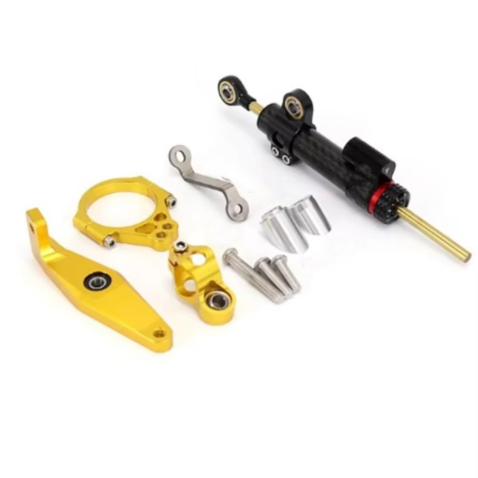 DSEQOPHH Motorrad Lenkungsdämpfer Kompatibel Mit Yamaha Für MT 09 Für MT-09 SP Für MT09 2023 Motorrad Lenkstabilisator Stoßdämpfer Dämpferständer Zubehör Set(Yellow) von DSEQOPHH