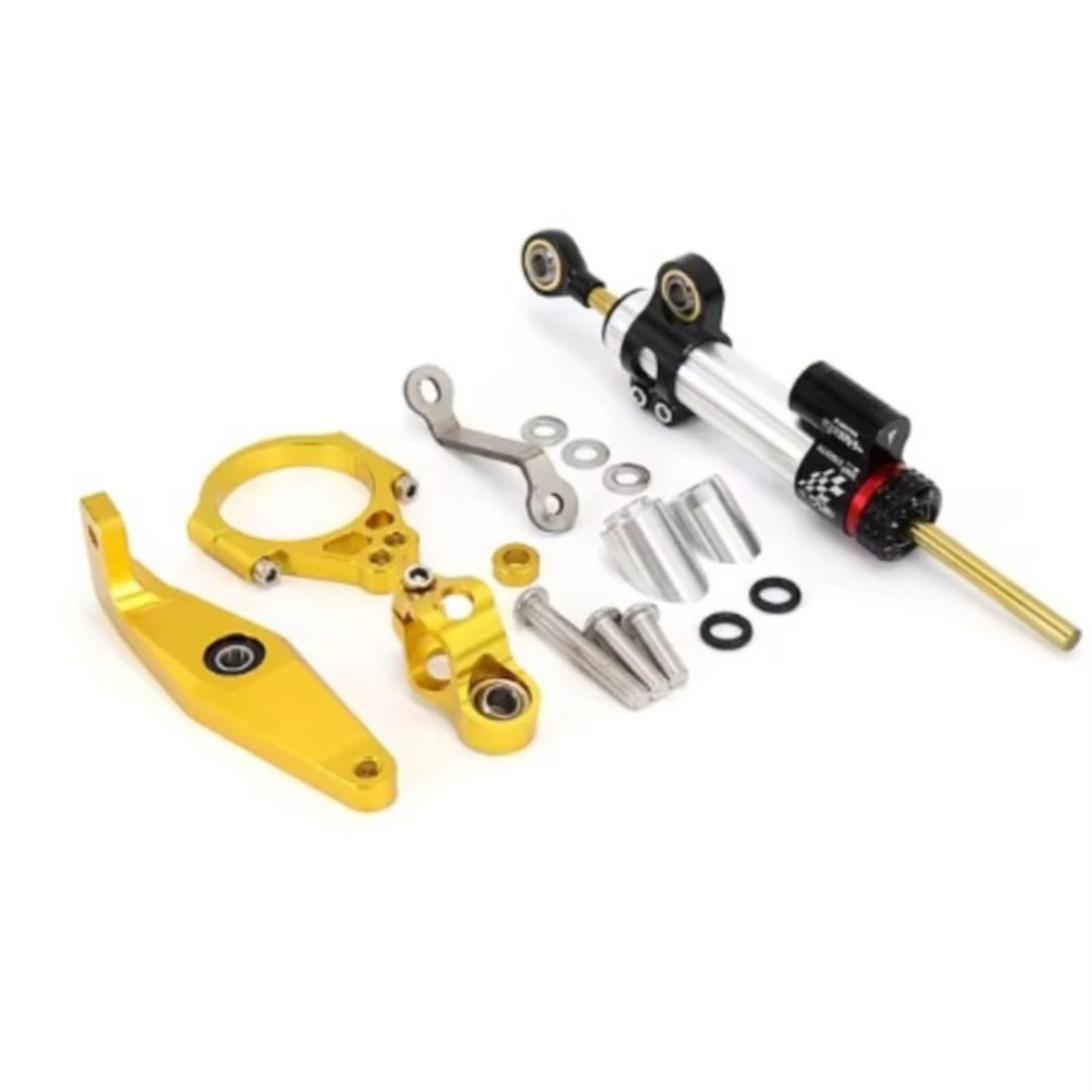 DSEQOPHH Motorrad Lenkungsdämpfer Kompatibel Mit Yamaha Für MT 09 Für MT-09 SP Für MT09 2023 Motorrad Lenkungsstabilisator Stoßdämpfer Ständer Dämpfer Zubehör(Yellow) von DSEQOPHH