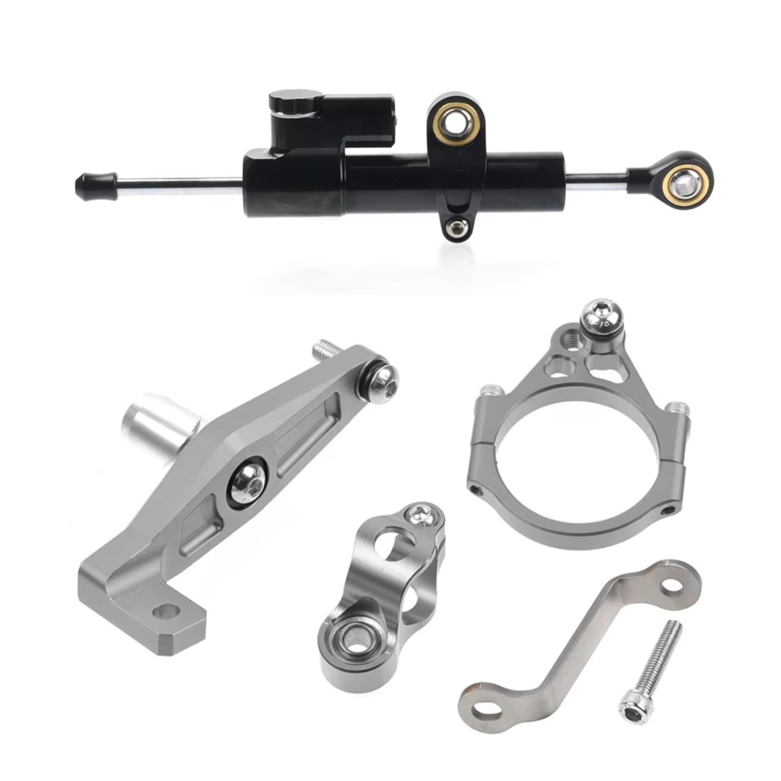 DSEQOPHH Motorrad Lenkungsdämpfer Kompatibel Mit Yamaha Für Mt09 Für Mt09 Sp 2021 2022 2023 2024 Motorrad Lenkungsdämpfer Halterung Stabilisator Montage Verstellbar(Black-Gray) von DSEQOPHH