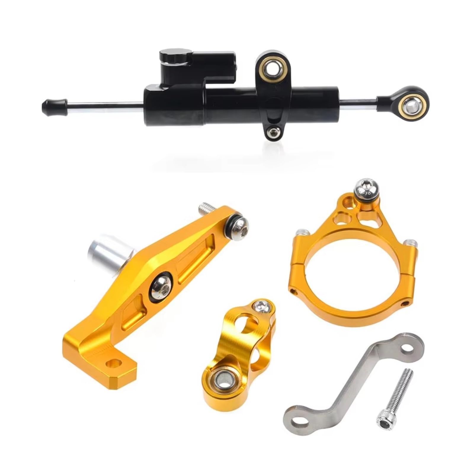 DSEQOPHH Motorrad Lenkungsdämpfer Kompatibel Mit Yamaha Für Mt09 Für Mt09 Sp 2021 2022 2023 2024 Motorrad Lenkungsdämpfer Halterung Stabilisator Montage Verstellbar(Black-Yellow) von DSEQOPHH