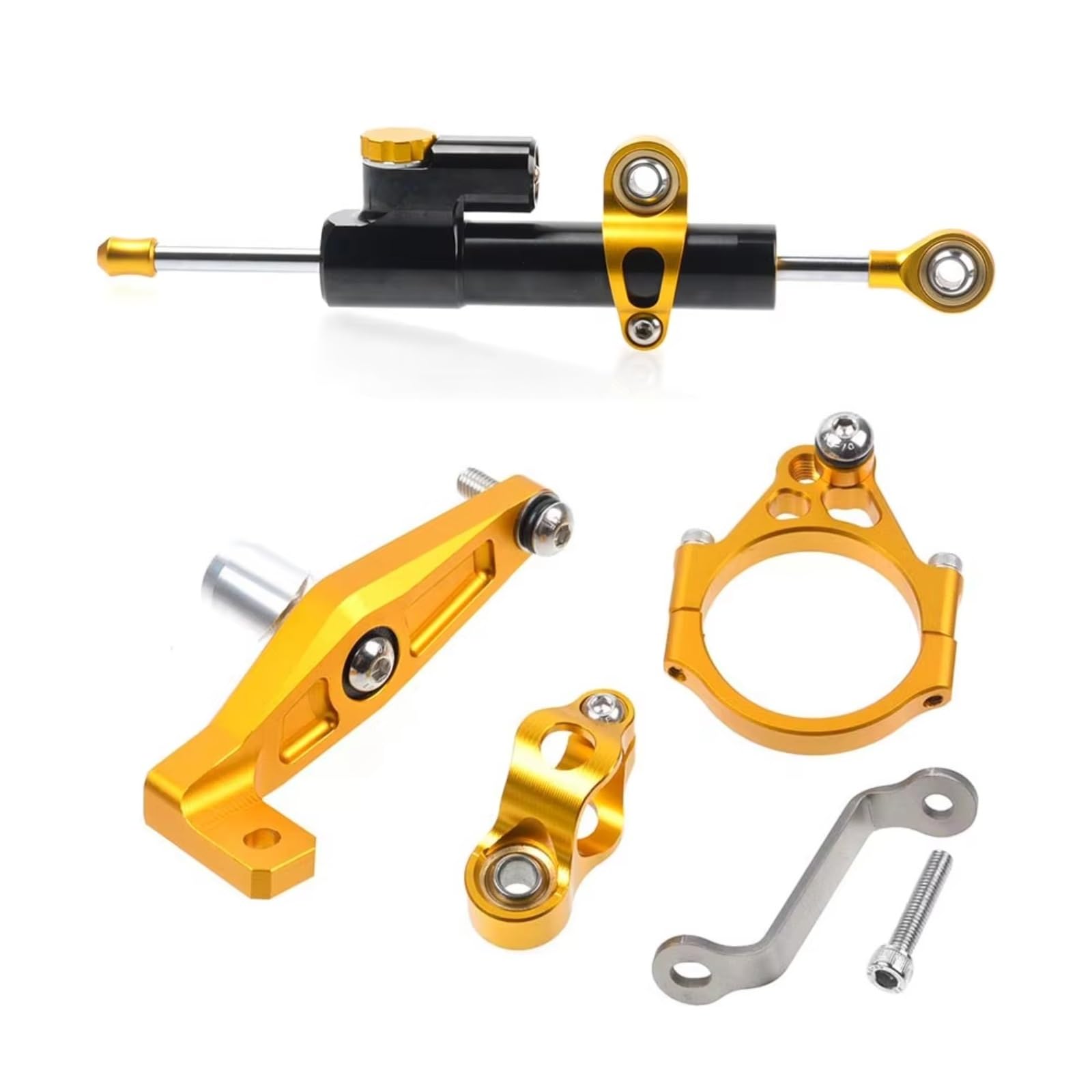 DSEQOPHH Motorrad Lenkungsdämpfer Kompatibel Mit Yamaha Für Mt09 Für Mt09 Sp 2021 2022 2023 2024 Motorrad Lenkungsdämpfer Halterung Stabilisator Montage Verstellbar(Yellow) von DSEQOPHH