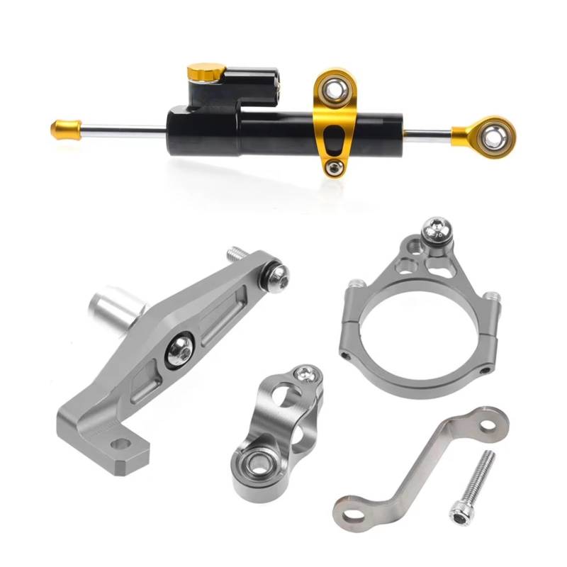 DSEQOPHH Motorrad Lenkungsdämpfer Kompatibel Mit Yamaha Für Mt09 Für Mt09 Sp 2021 2022 2023 2024 Motorrad Lenkungsdämpfer Halterung Stabilisator Montage Verstellbar(Yellow-Gray) von DSEQOPHH