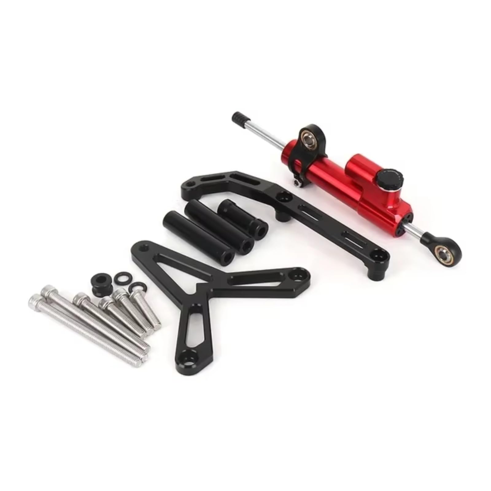 DSEQOPHH Motorrad Lenkungsdämpfer Kompatibel Mit Yamaha Für Tracer 9 Für Tracer9 GT 2021 2022 2023 Universal Motorrad Lenkungsdämpfer Stabilisator Halterung Kit(Red) von DSEQOPHH